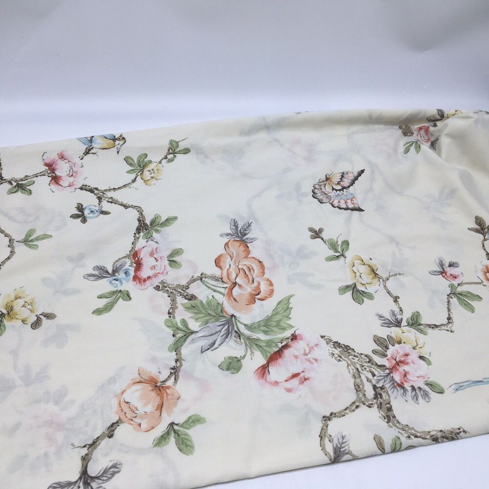 Springmaid Ivory Wondercale Percale Bird Floral Twin Fitted Sheet Only